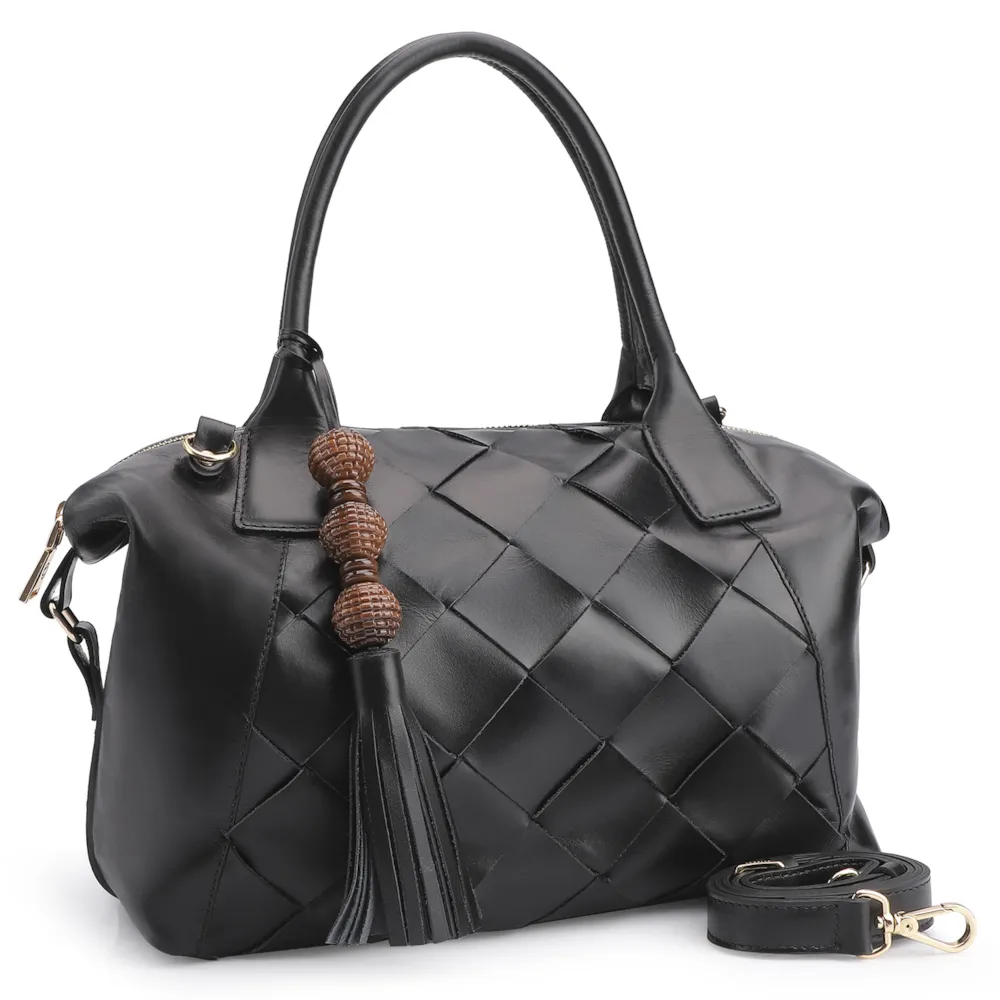 Bolsa Tote Tressê Couro Preto - imagem 2