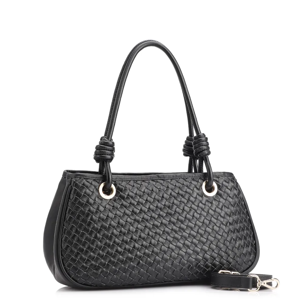 Bolsa Tote Tressê Couro Preto - imagem 3