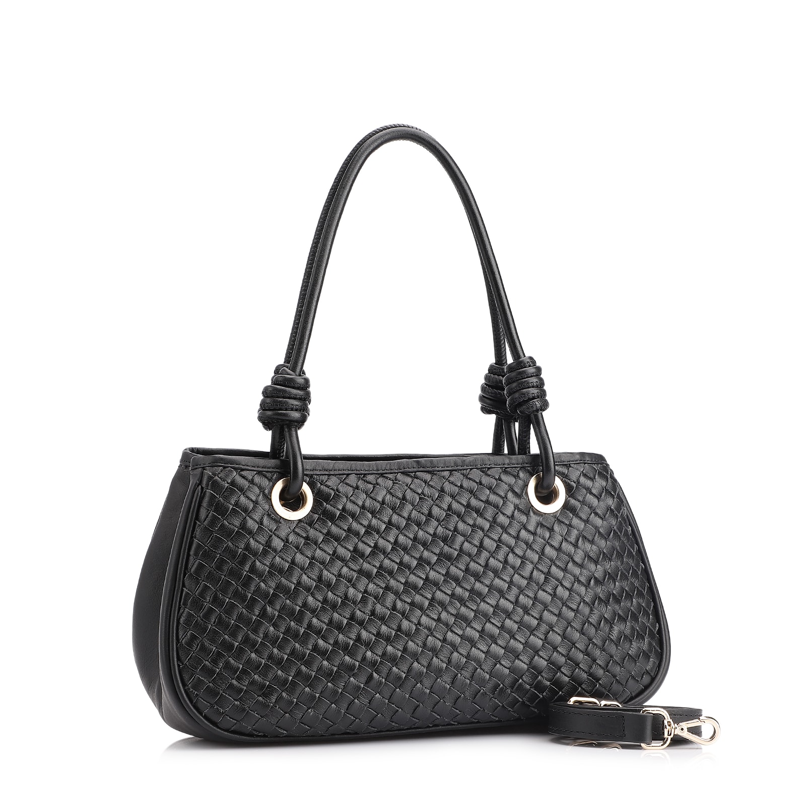 Bolsa Tote Tressê Couro Preto