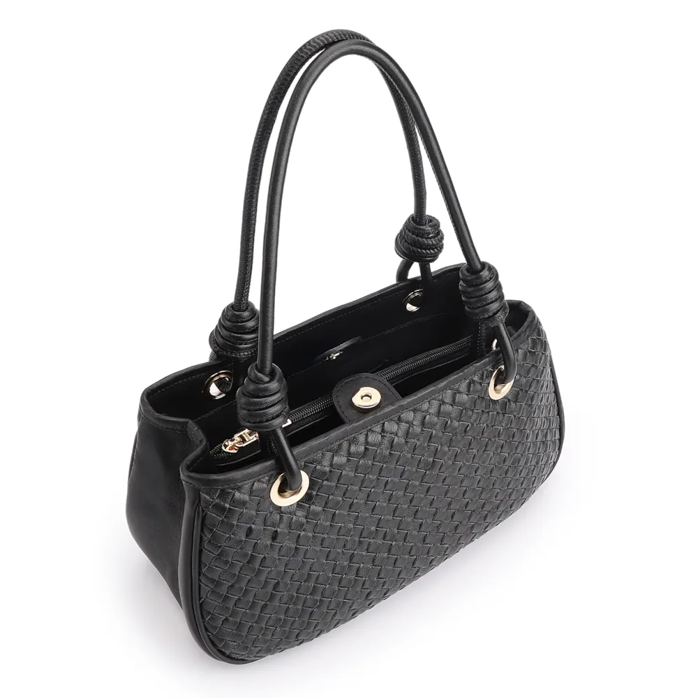 Bolsa Tote Tressê Couro Preto - imagem 5