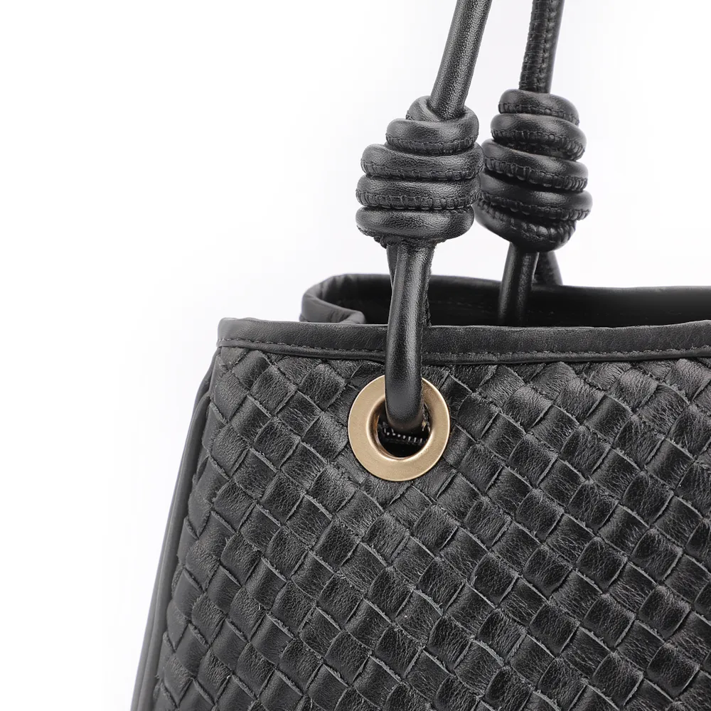 Bolsa Tote Tressê Couro Preto - imagem 6