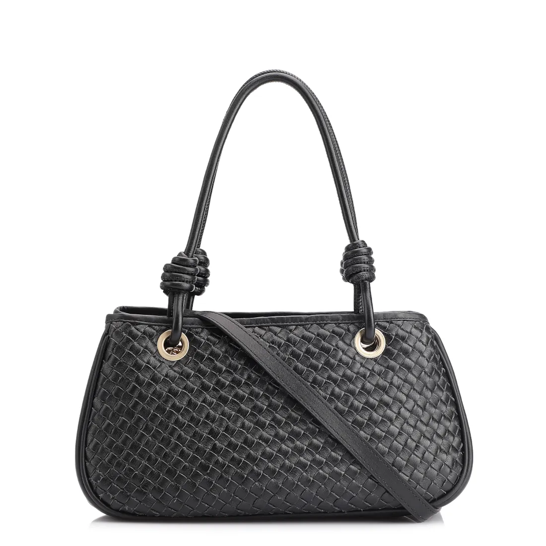 Bolsa Tote Tressê Couro Preto