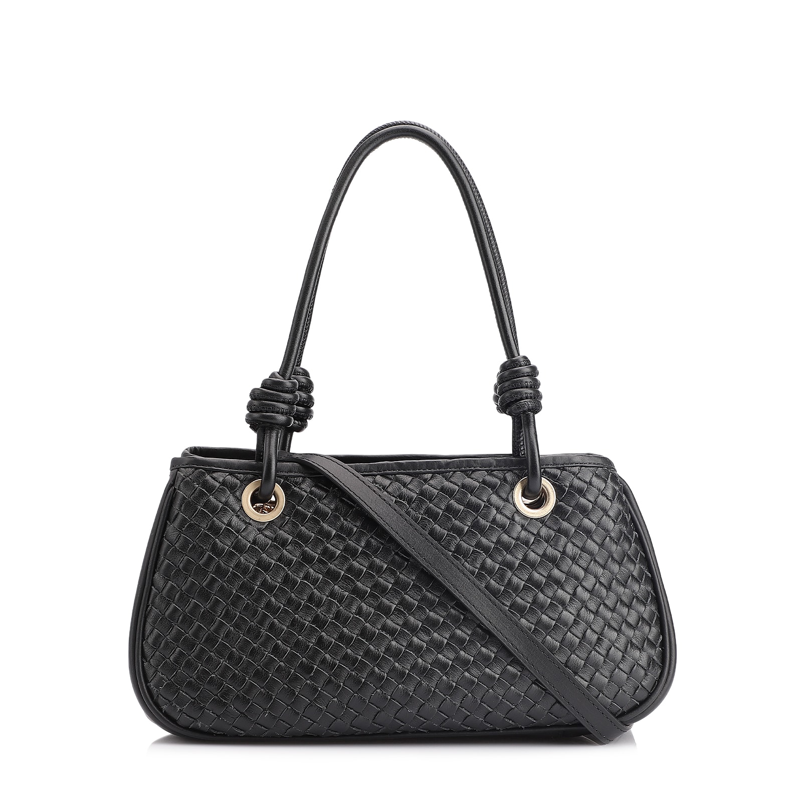 Bolsa Tote Tressê Couro Preto