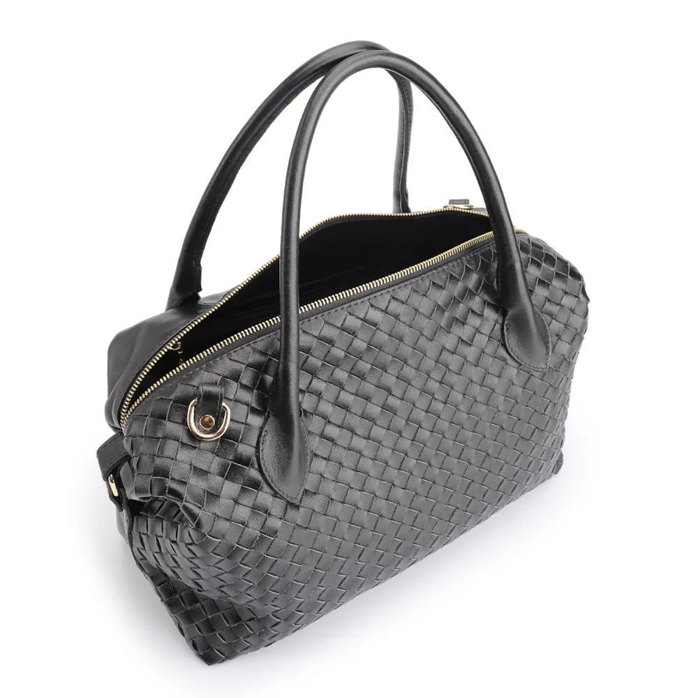 Bolsa Tote Tressê Couro Preto - imagem 5