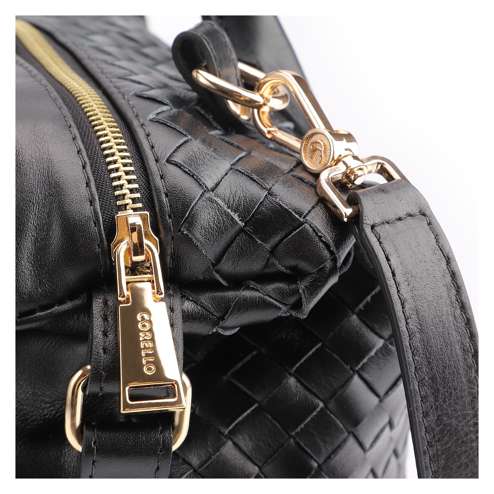 Bolsa Tote Tressê Couro Preto