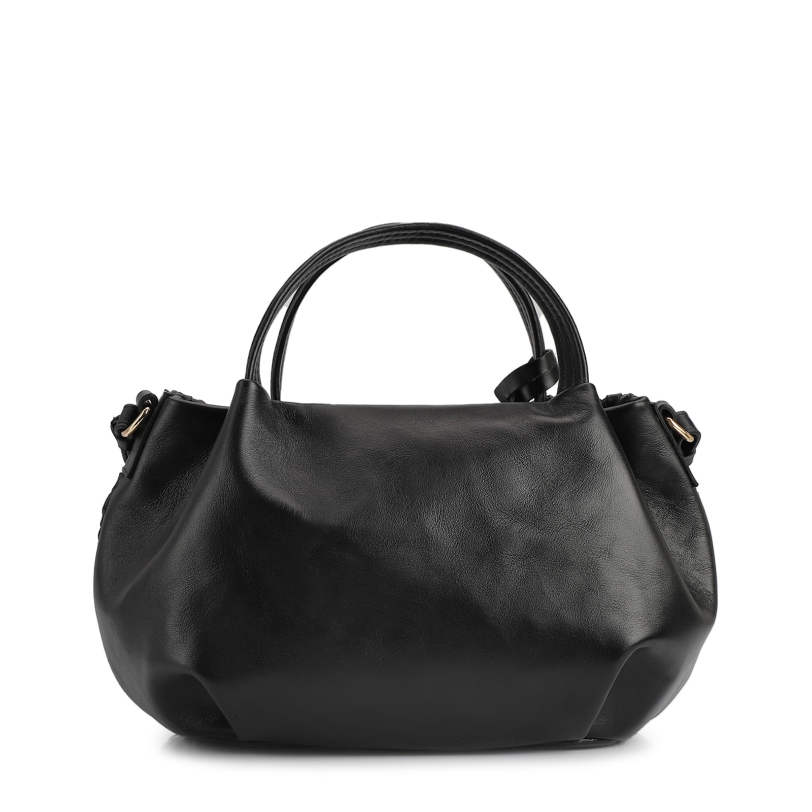 Bolsa Tote Tressê Couro Preto