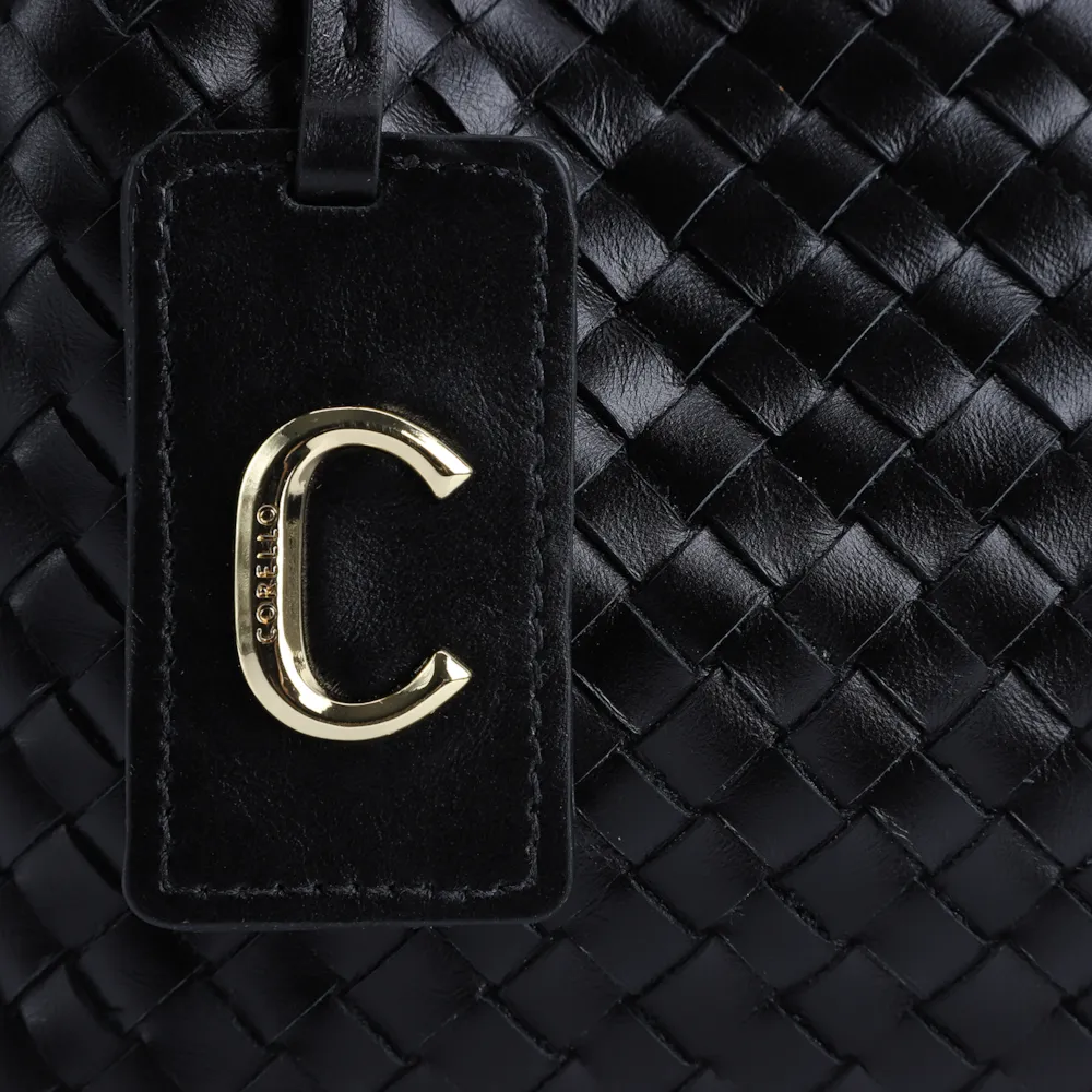Bolsa Tote Tressê Couro Preto - imagem 6