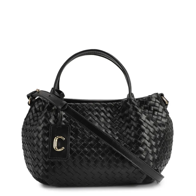 Bolsa Tote Tressê Couro Preto