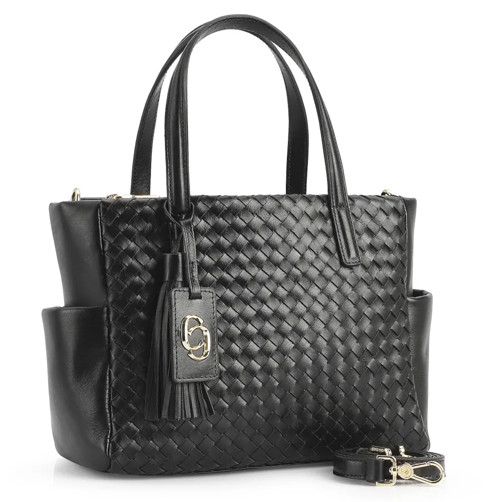 Bolsa Tote Tressê Couro Preto - imagem 3