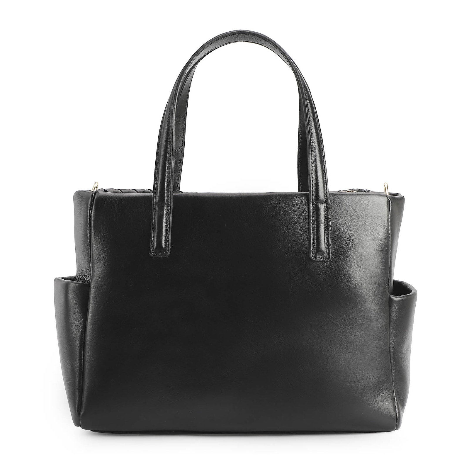 Bolsa Tote Tressê Couro Preto