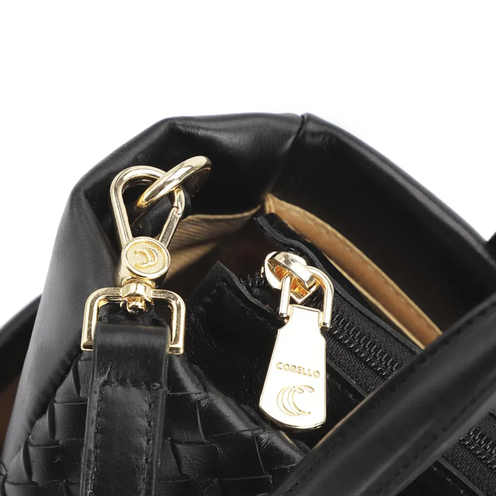 Bolsa Tote Tressê Couro Preto - imagem 7