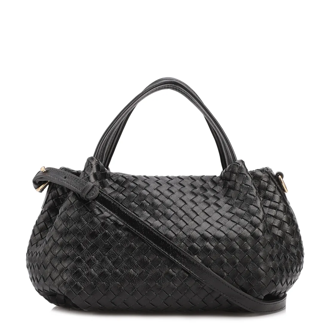 Bolsa Tote Tressê Couro Preto