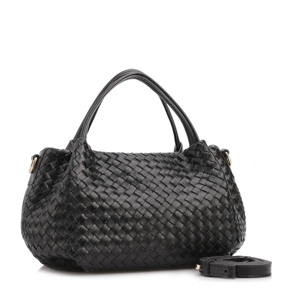 Bolsa Tote Tressê Couro Preto - imagem 2