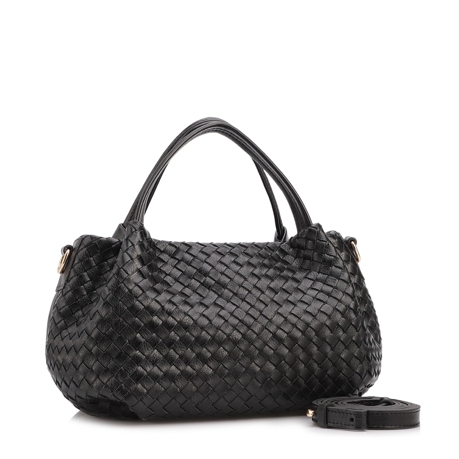 Bolsa Tote Tressê Couro Preto