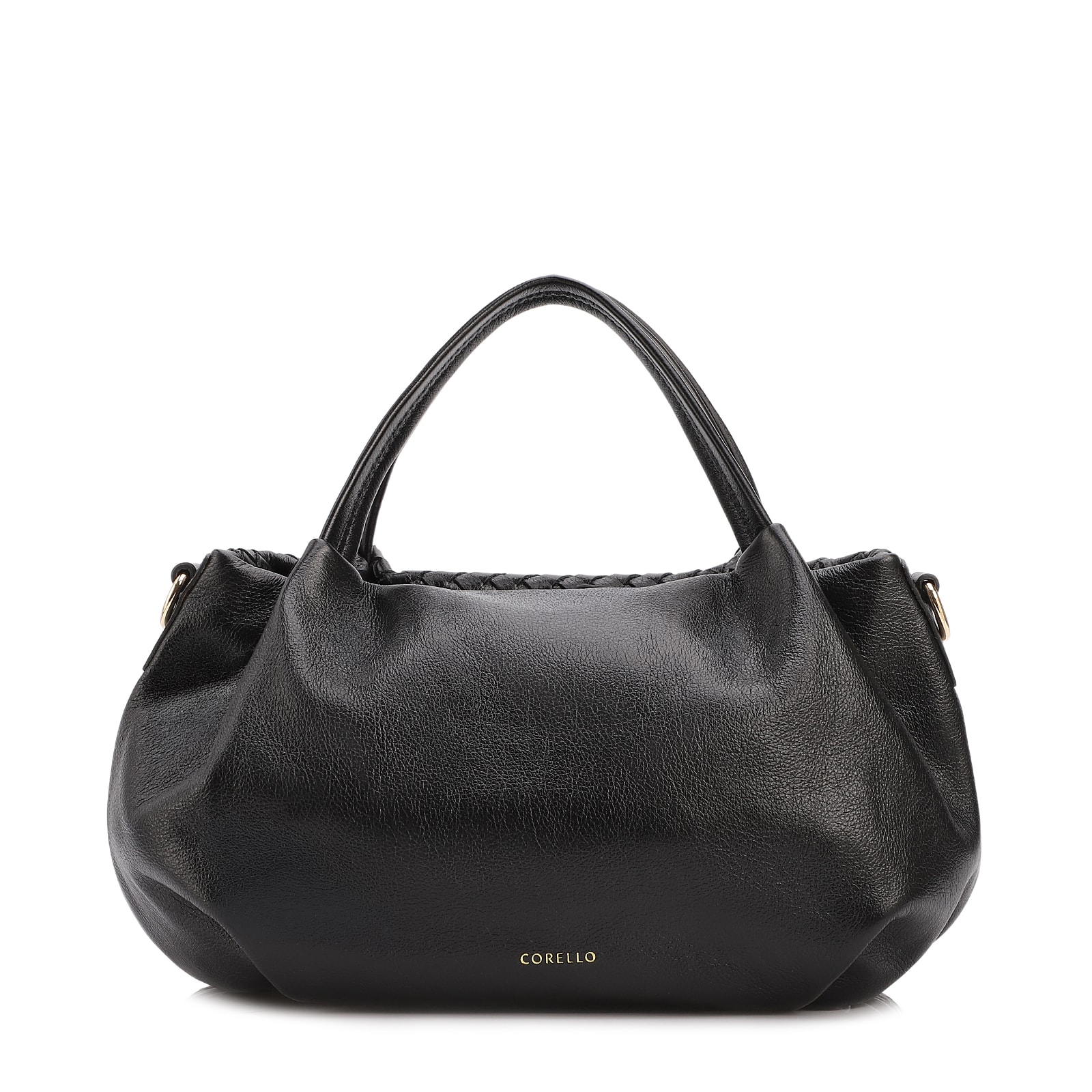 Bolsa Tote Tressê Couro Preto