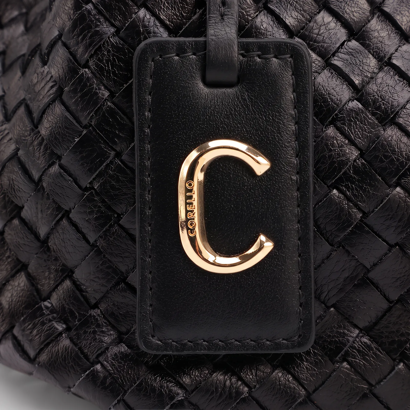 Bolsa Tote Tressê Couro Preto