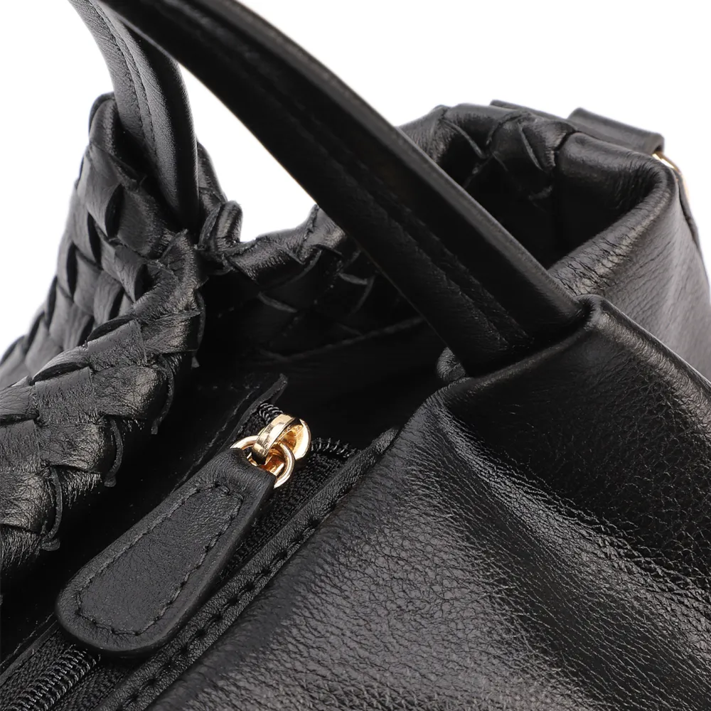 Bolsa Tote Tressê Couro Preto - imagem 5