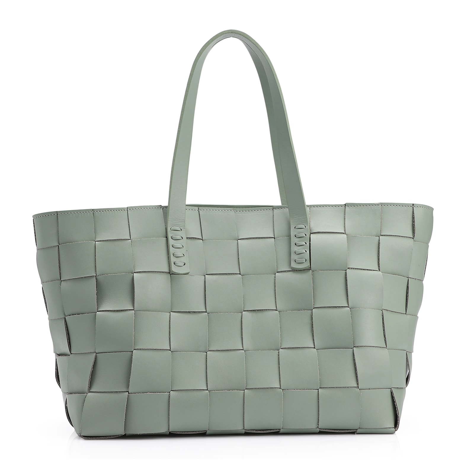 Bolsa Tote Tressê Couro Verde