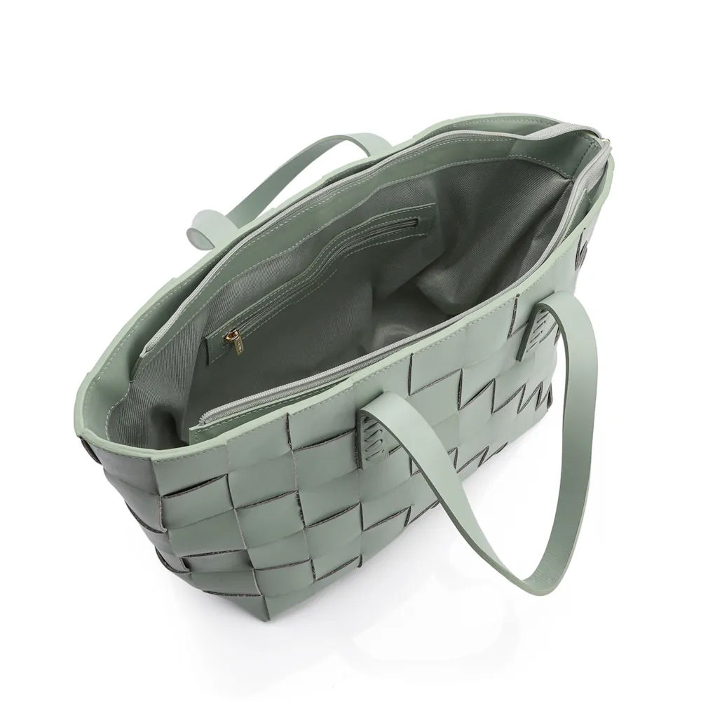 Bolsa Tote Tressê Couro Verde - imagem 4