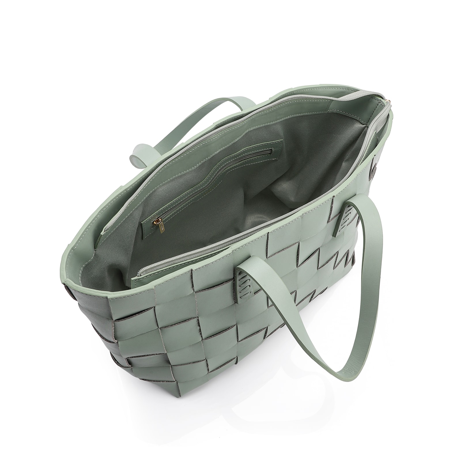 Bolsa Tote Tressê Couro Verde