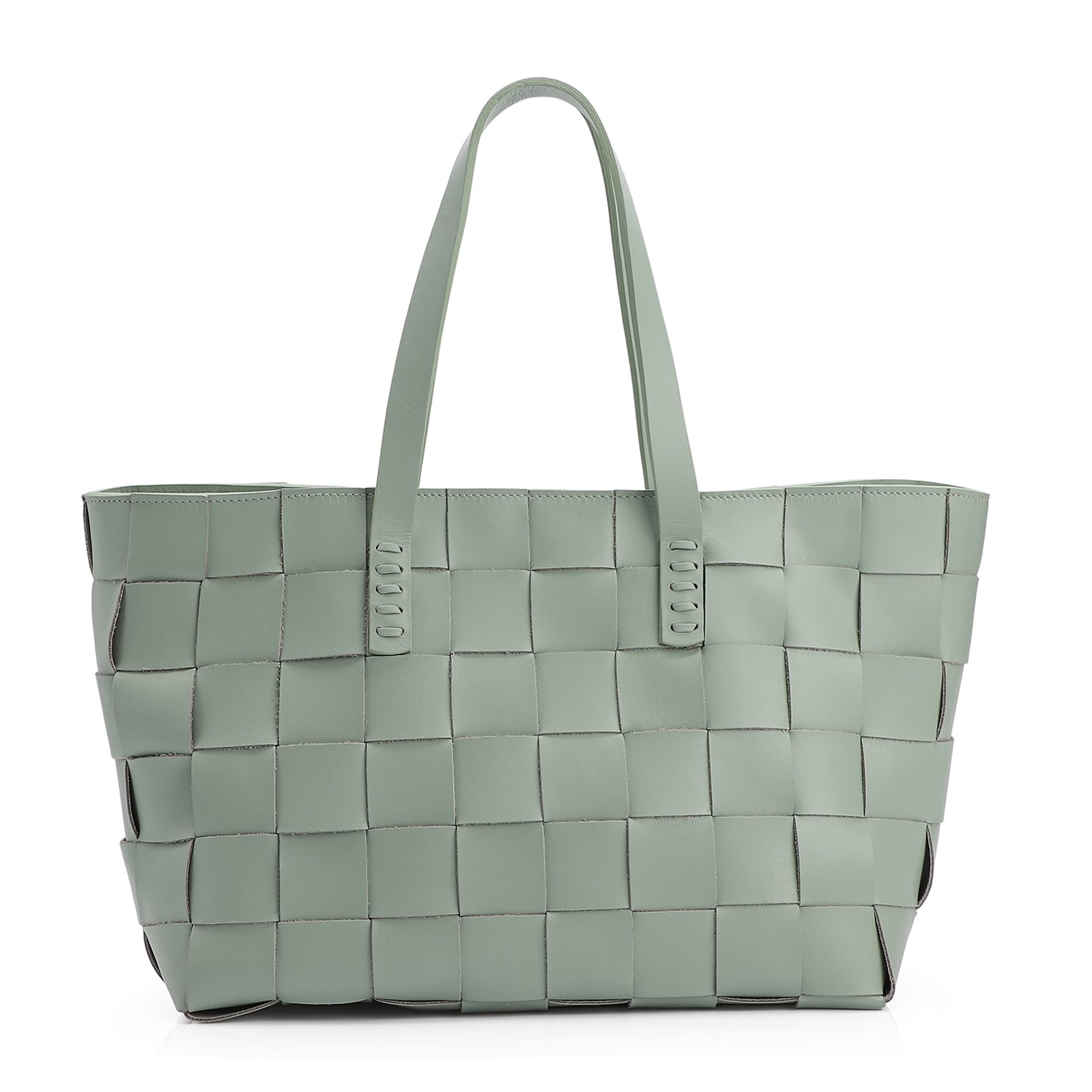 Bolsa Tote Tressê Couro Verde