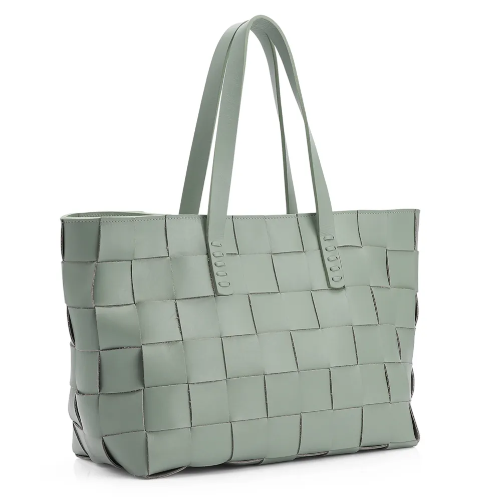 Bolsa Tote Tressê Couro Verde - imagem 2