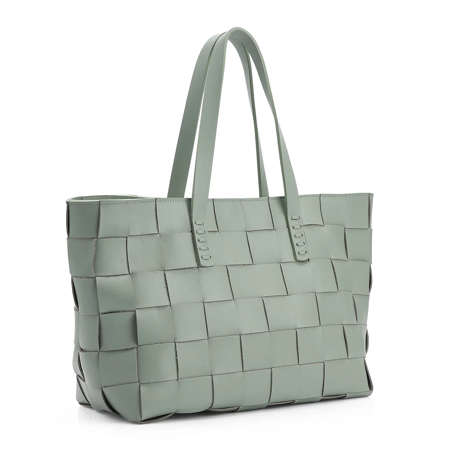 Bolsa Tote Tressê Couro Verde