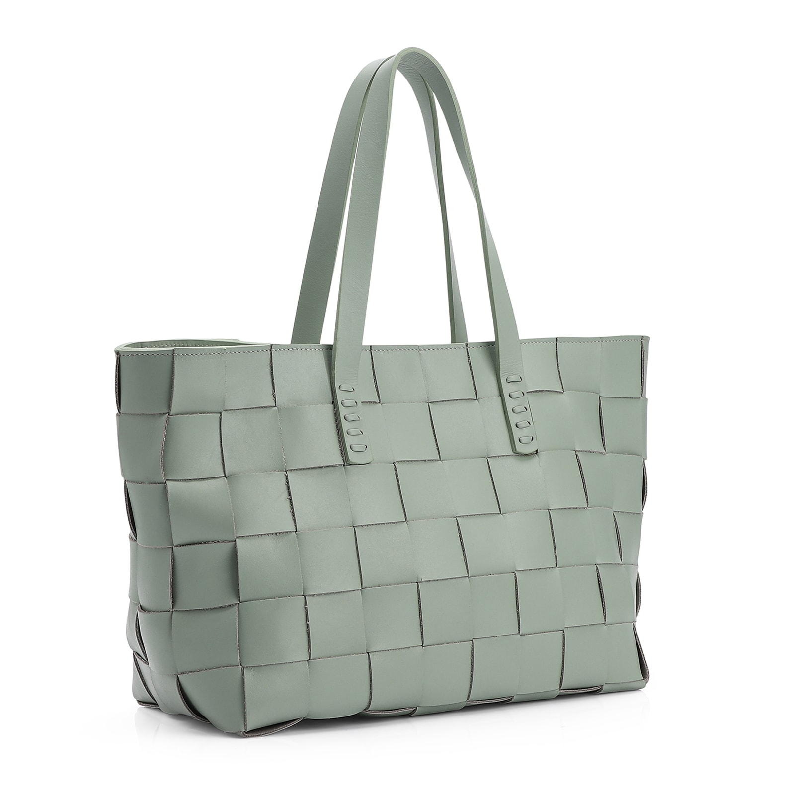 Bolsa Tote Tressê Couro Verde