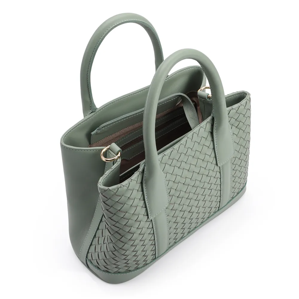 Bolsa Tote Tressê Couro Verde - imagem 4