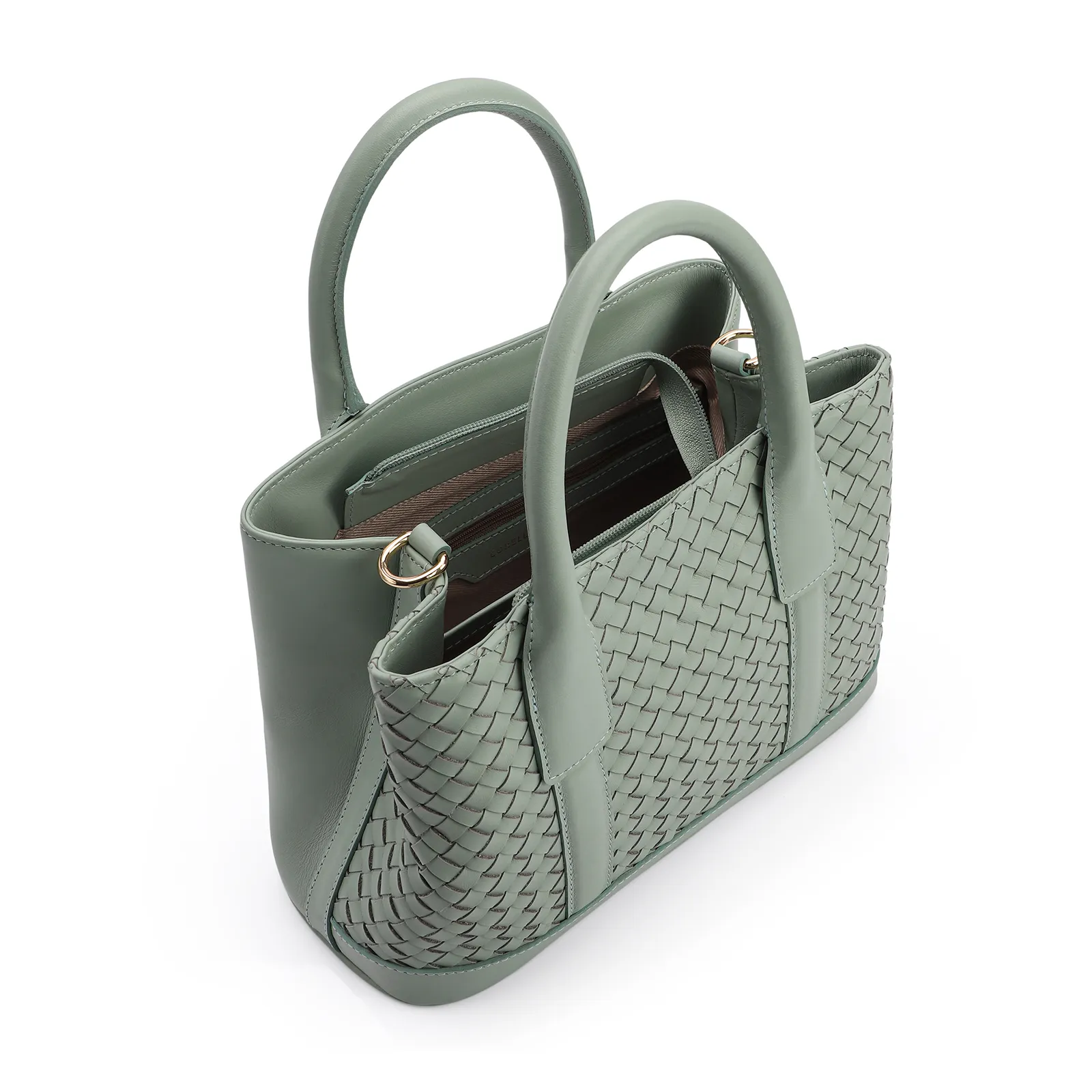 Bolsa Tote Tressê Couro Verde