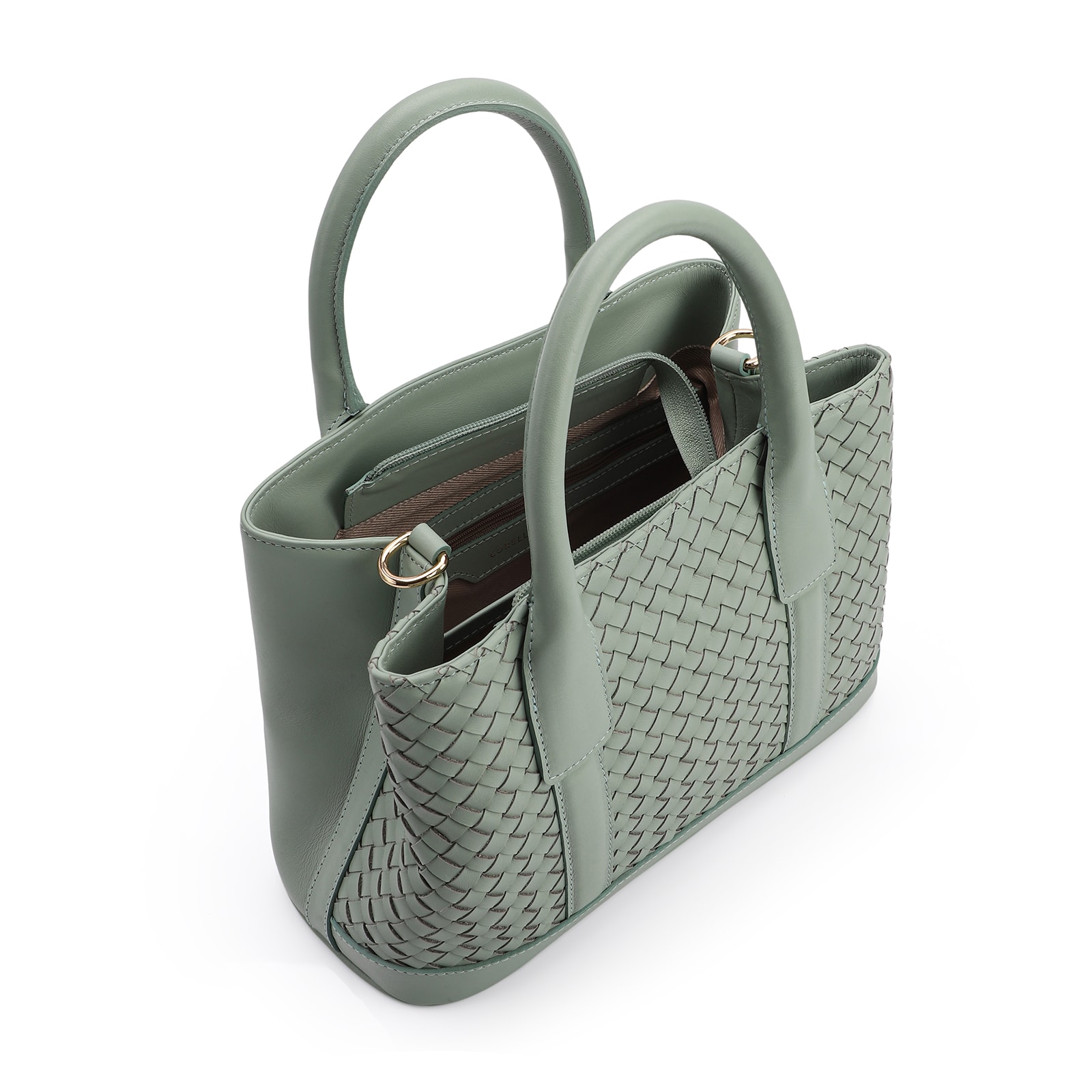 Bolsa Tote Tressê Couro Verde