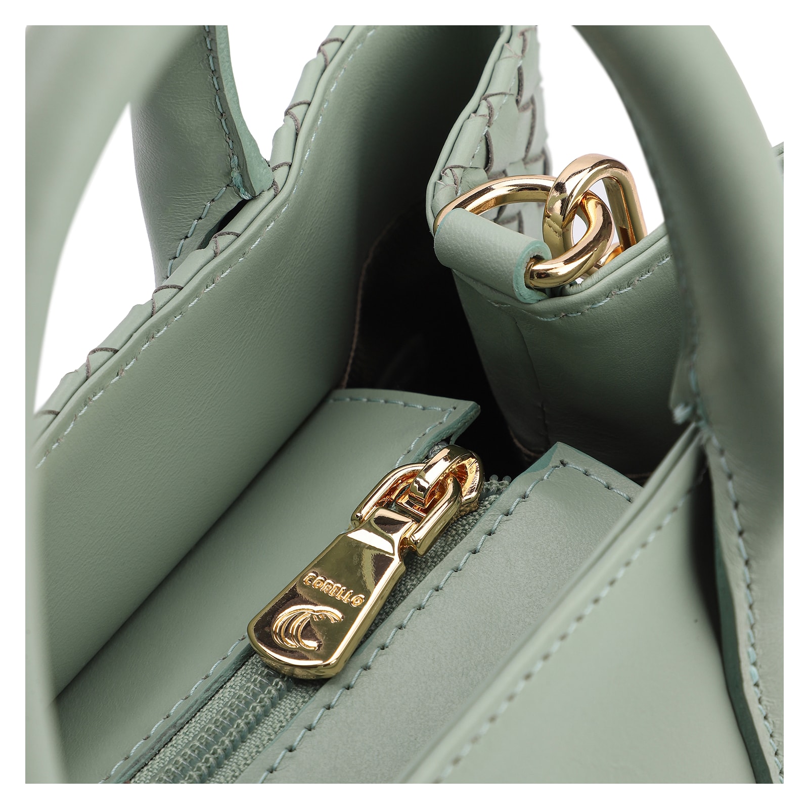 Bolsa Tote Tressê Couro Verde