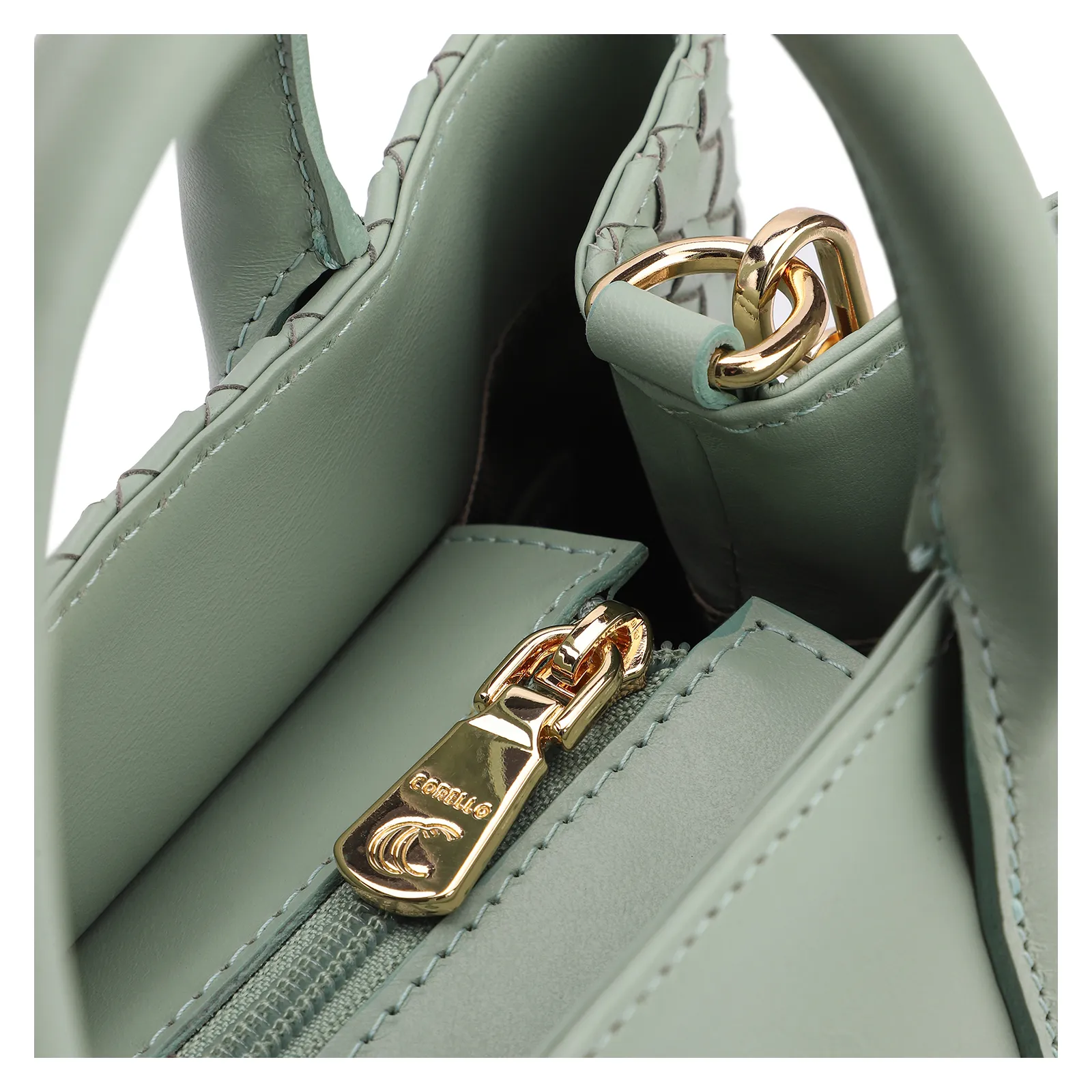 Bolsa Tote Tressê Couro Verde