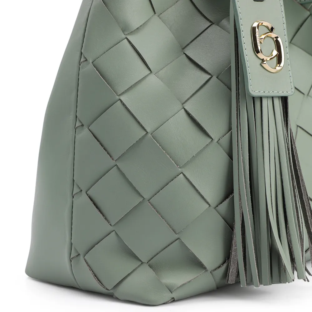 Bolsa Tote Tressê Couro Verde - imagem 5