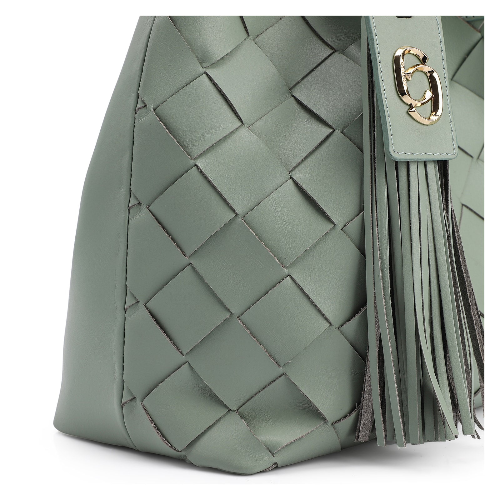 Bolsa Tote Tressê Couro Verde