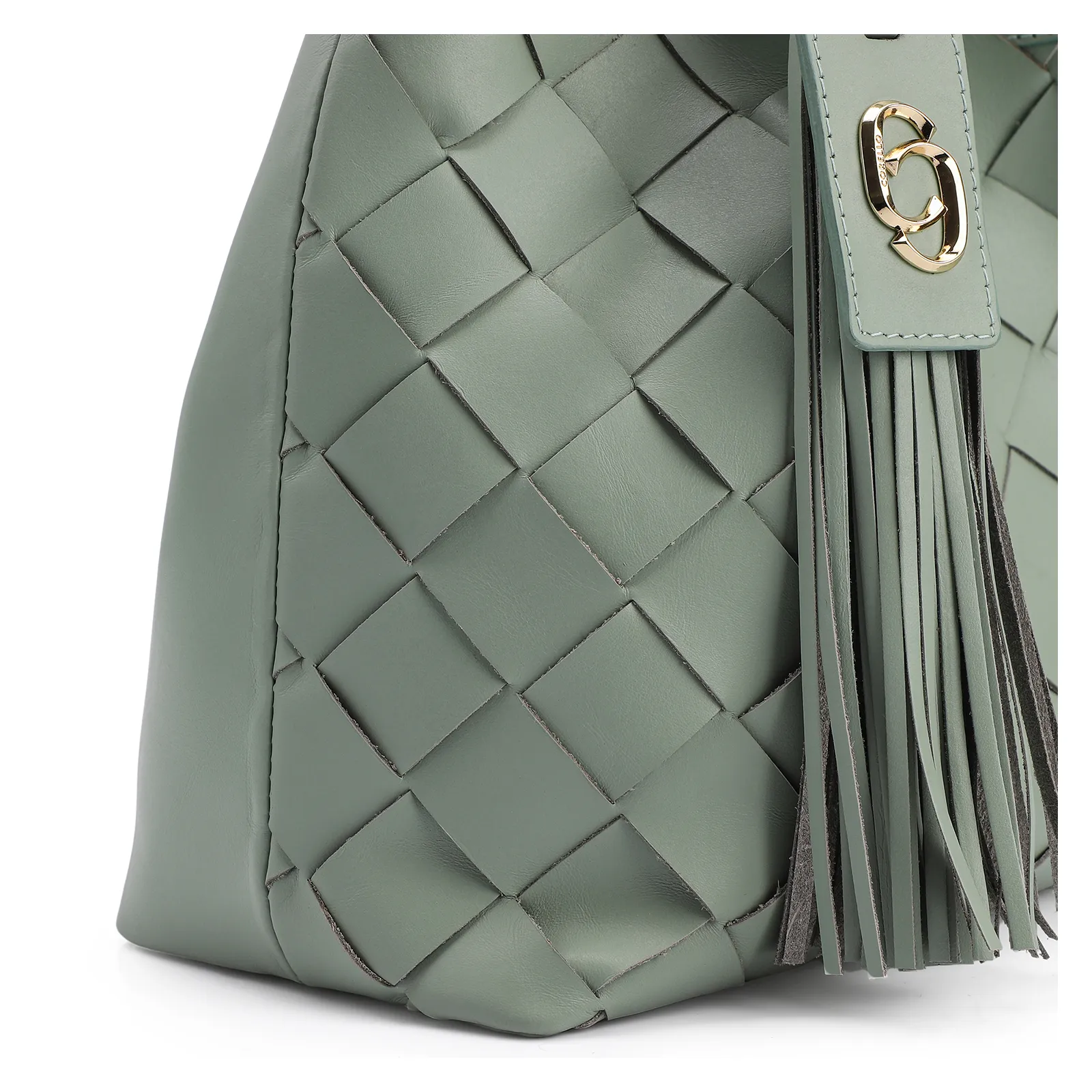 Bolsa Tote Tressê Couro Verde