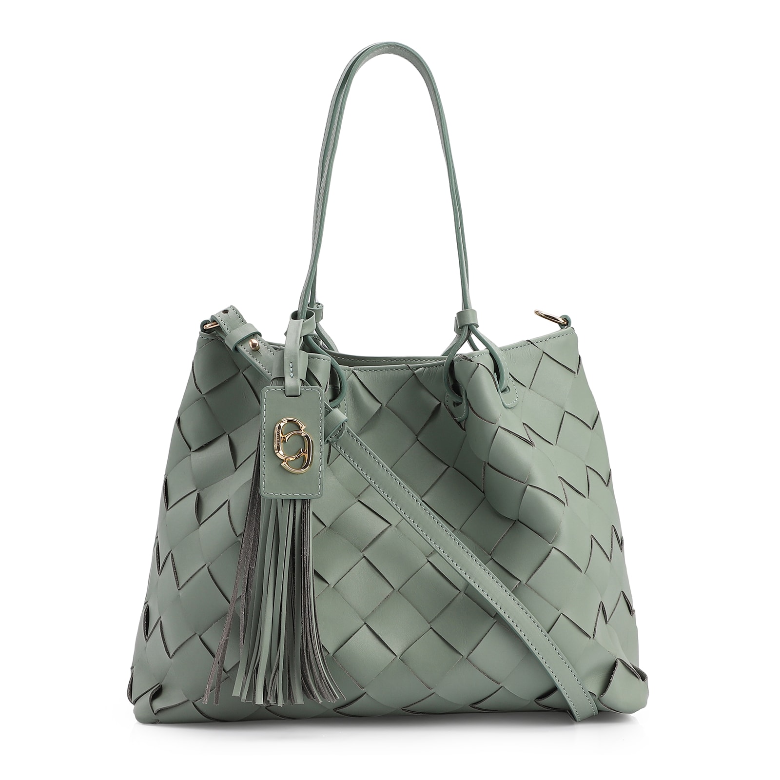 Bolsa Tote Tressê Couro Verde