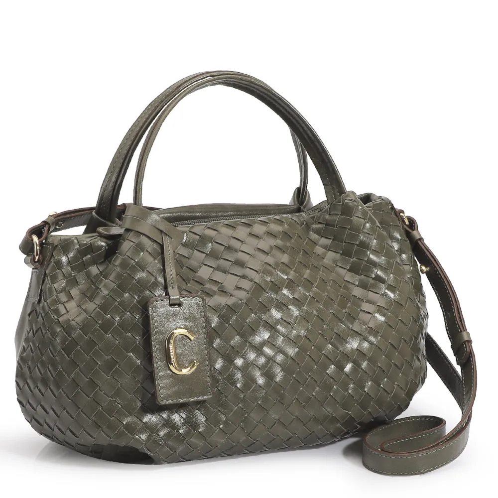 Bolsa Tote Tressê Couro Verde - imagem 2