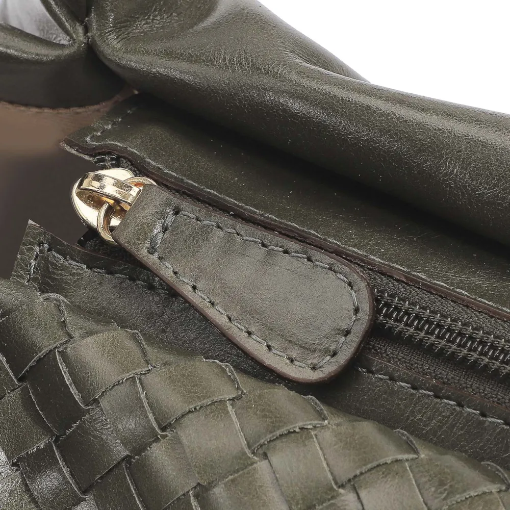Bolsa Tote Tressê Couro Verde - imagem 6