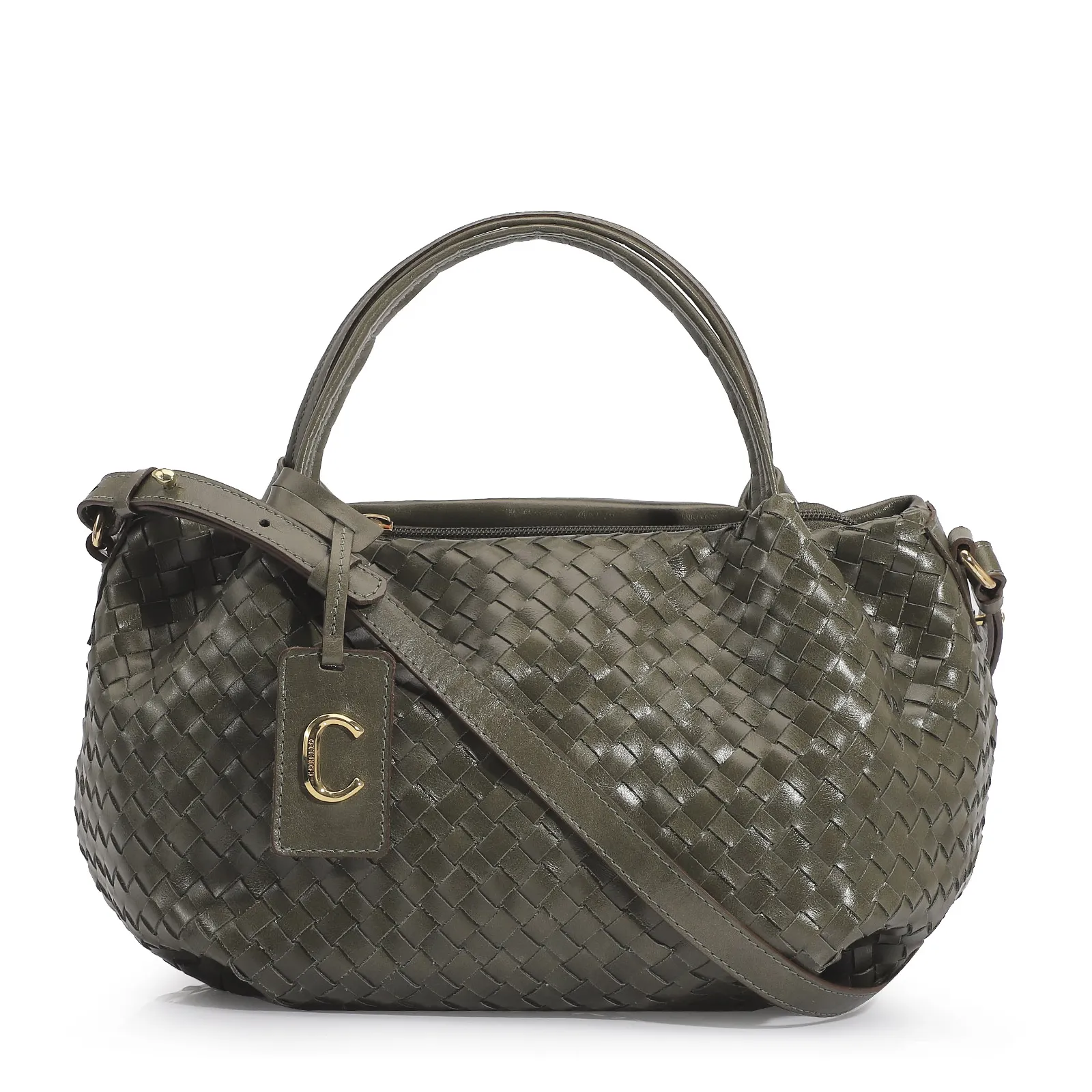 Bolsa Tote Tressê Couro Verde