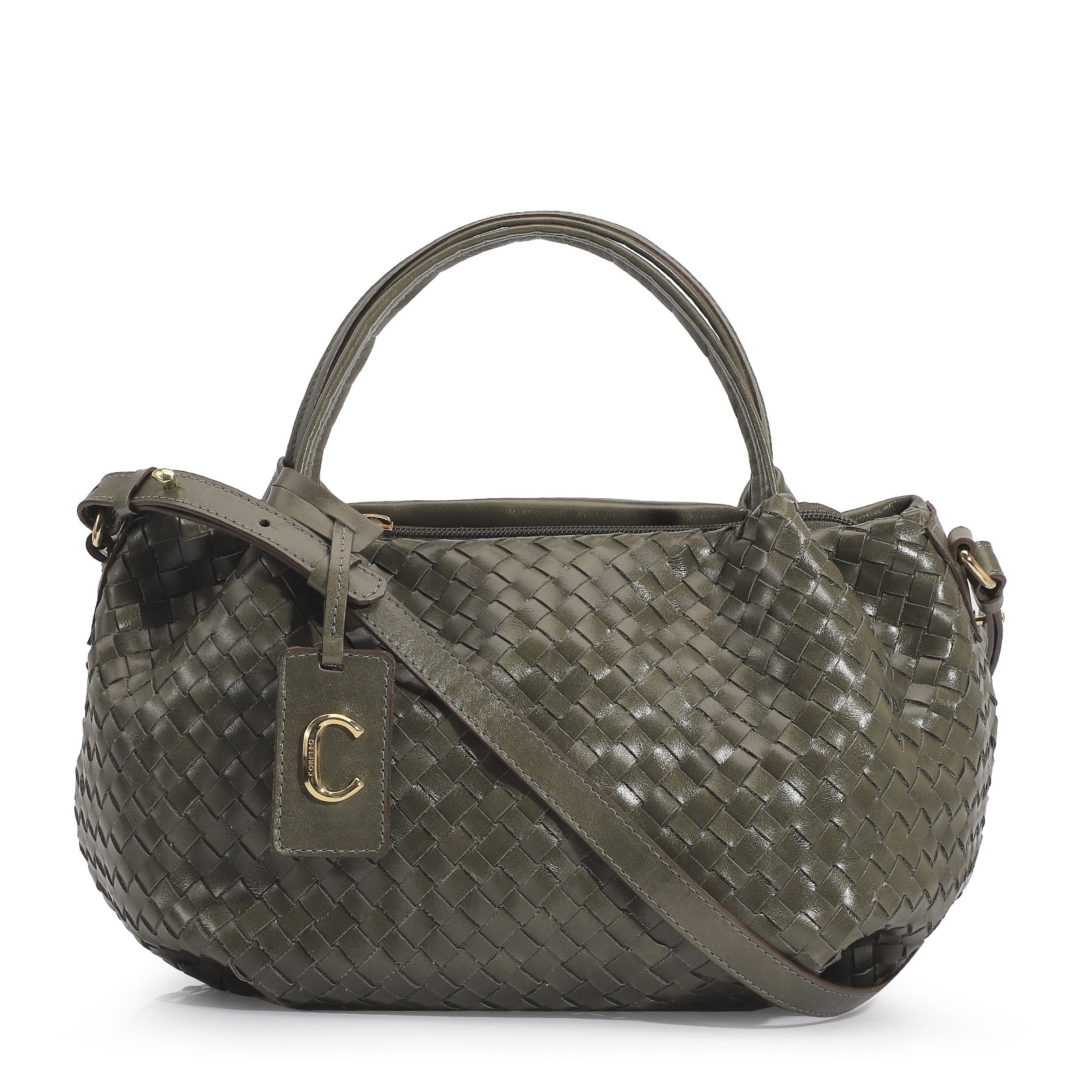 Bolsa Tote Tressê Couro Verde