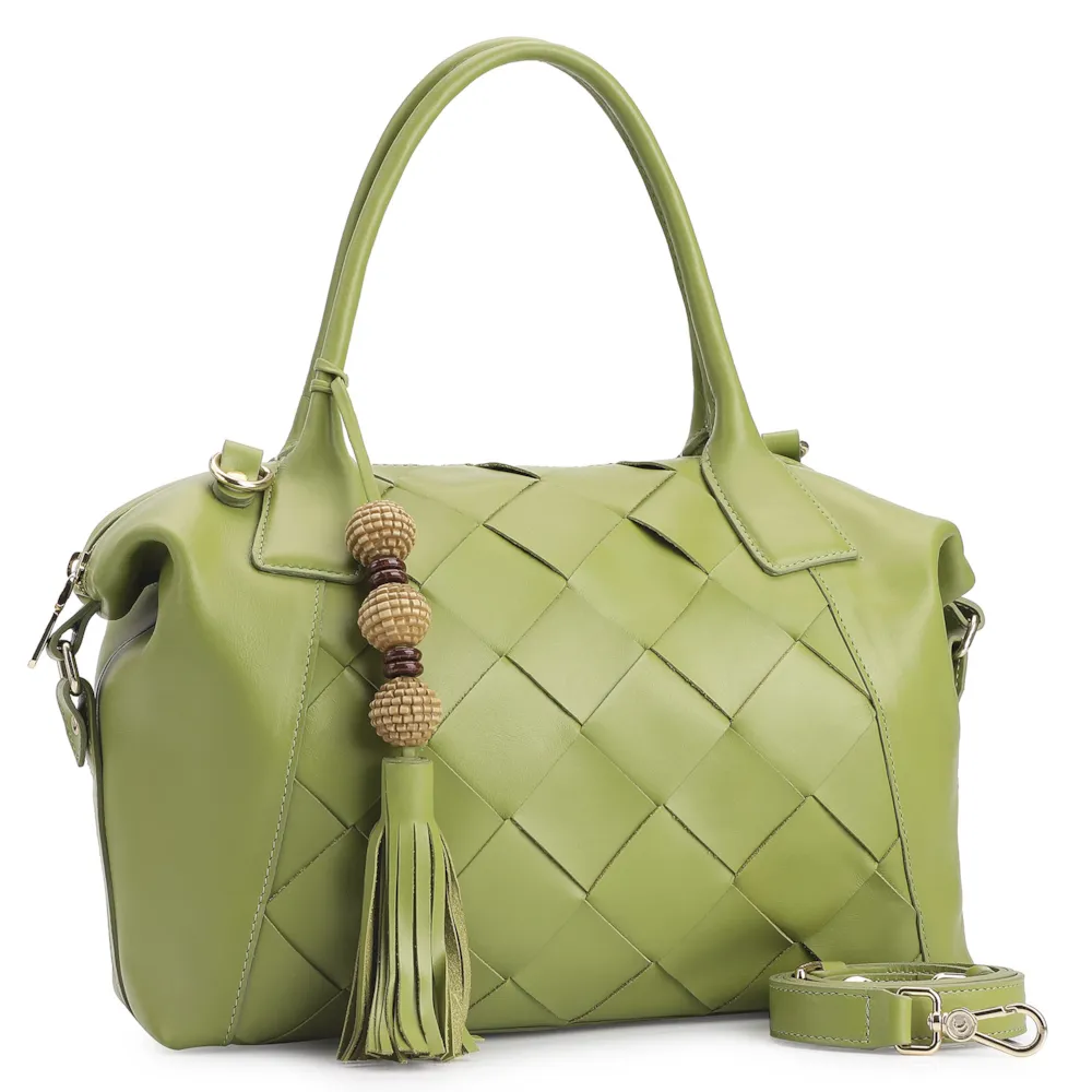 Bolsa Tote Tressê Couro Verde - imagem 3