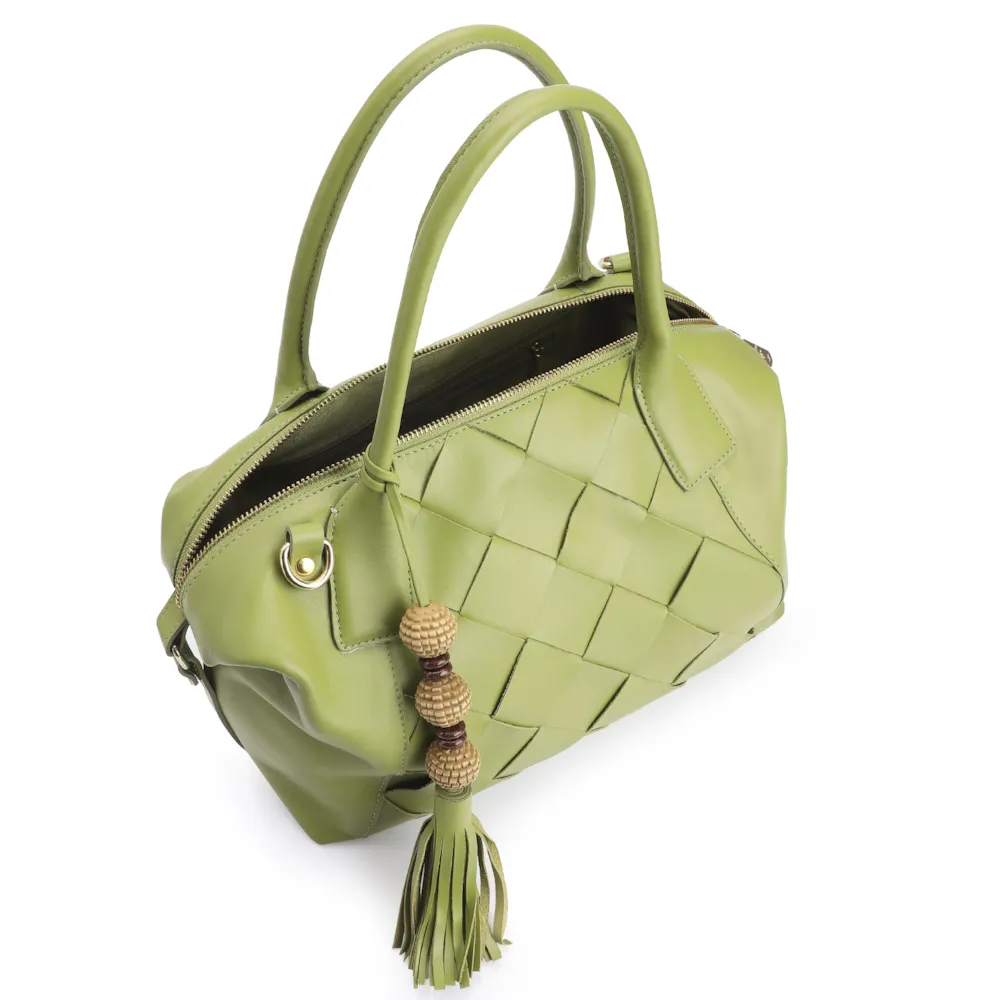 Bolsa Tote Tressê Couro Verde - imagem 5