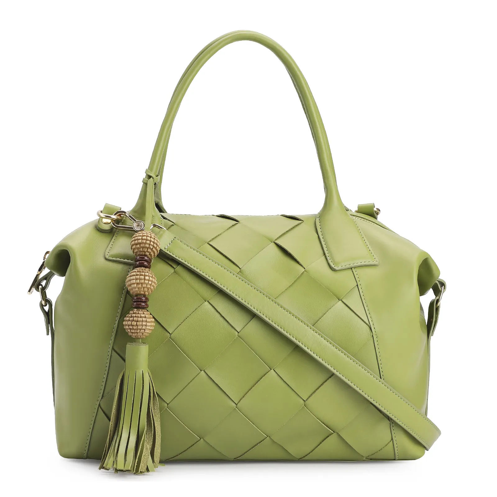 Bolsa Tote Tressê Couro Verde