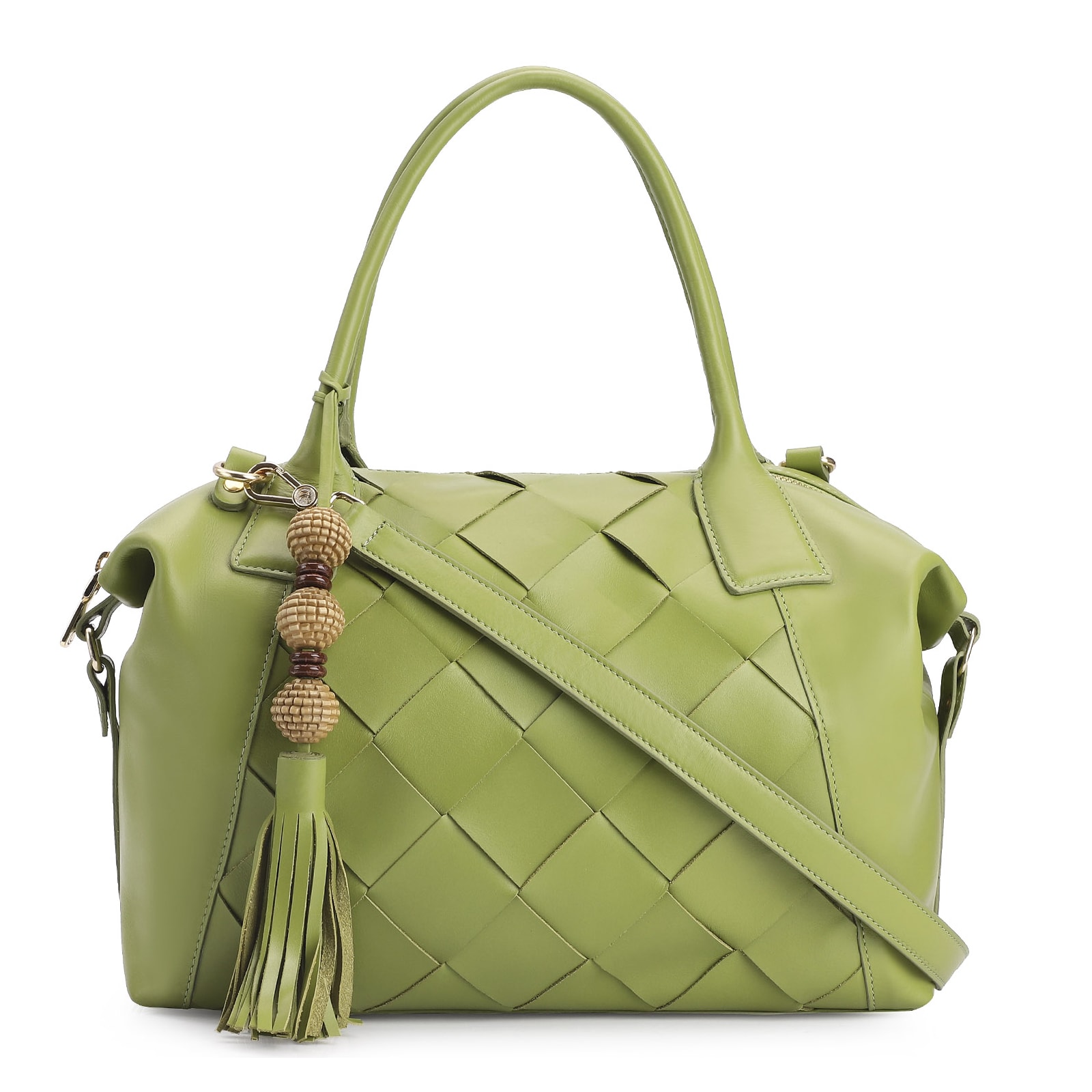 Bolsa Tote Tressê Couro Verde