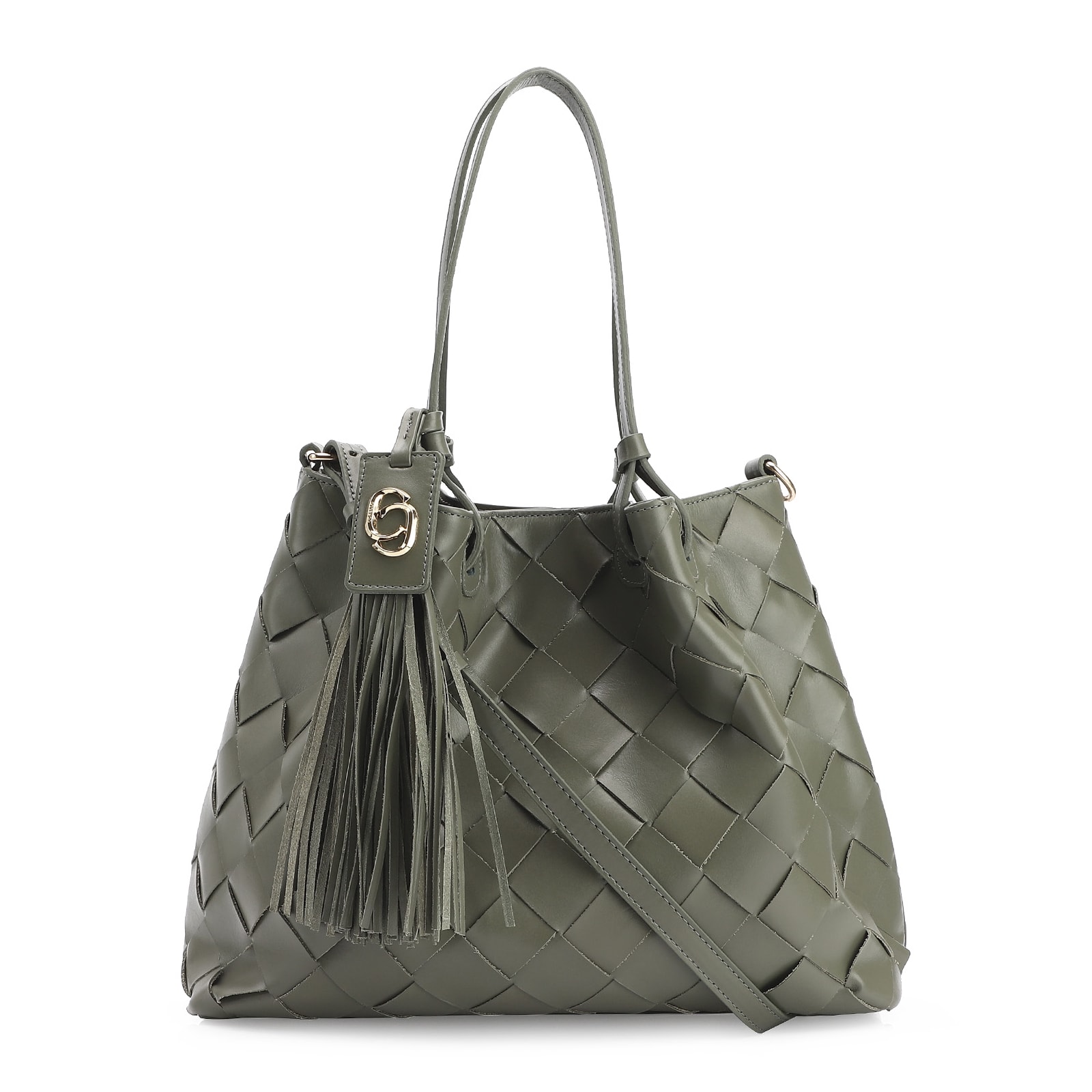 Bolsa Tote Tressê Couro Verde