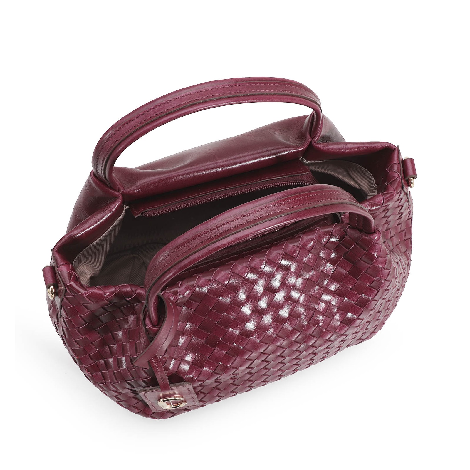 Bolsa Tote Tressê Couro Vinho