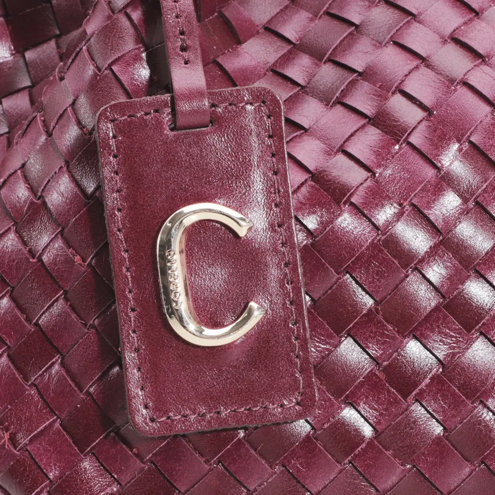 Bolsa Tote Tressê Couro Vinho - imagem 6