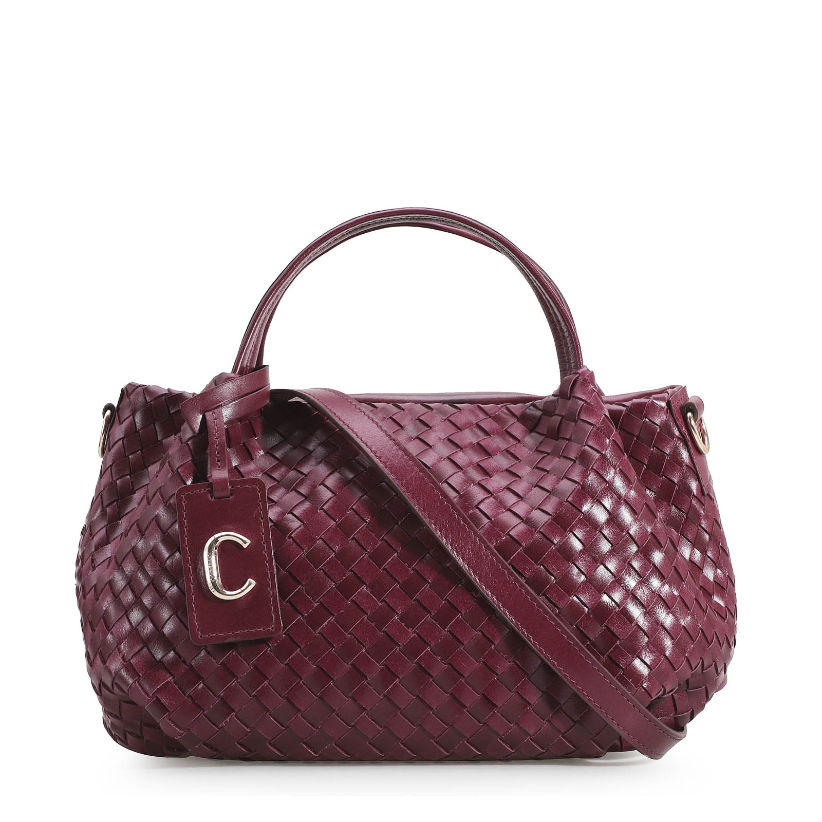 Bolsa Tote Tressê Couro Vinho