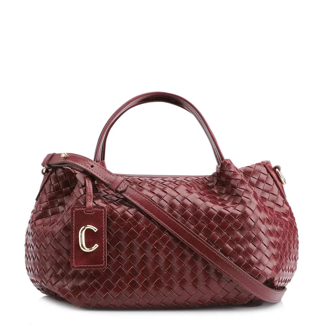 Bolsa Tote Tressê Couro Vinho
